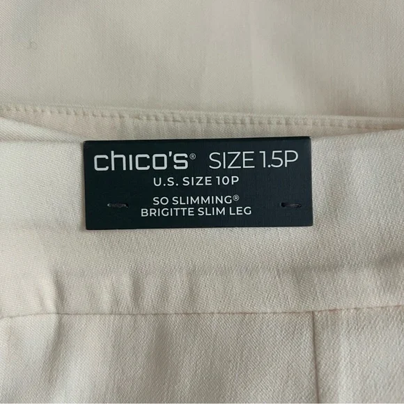 Chico's 360 Brigitte Slim Pull on Pants in English Crème C215 - Picture 8 of 10